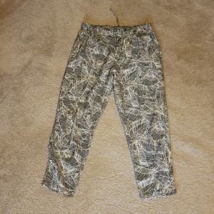 Highwasted printed linen blend pants for women